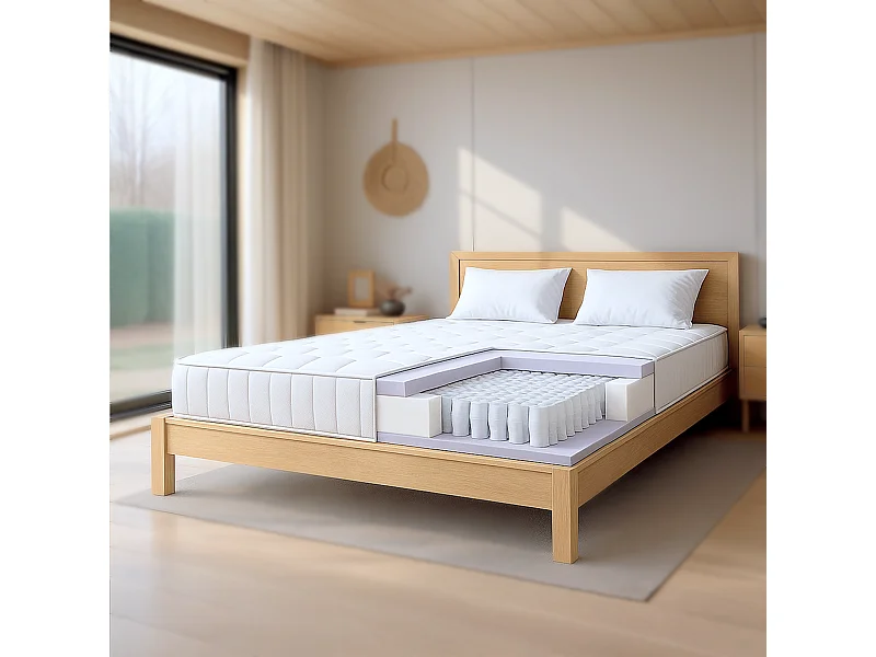 Materasso 140x200 molle insacchettate + memory | H25 cm | Made in Italy