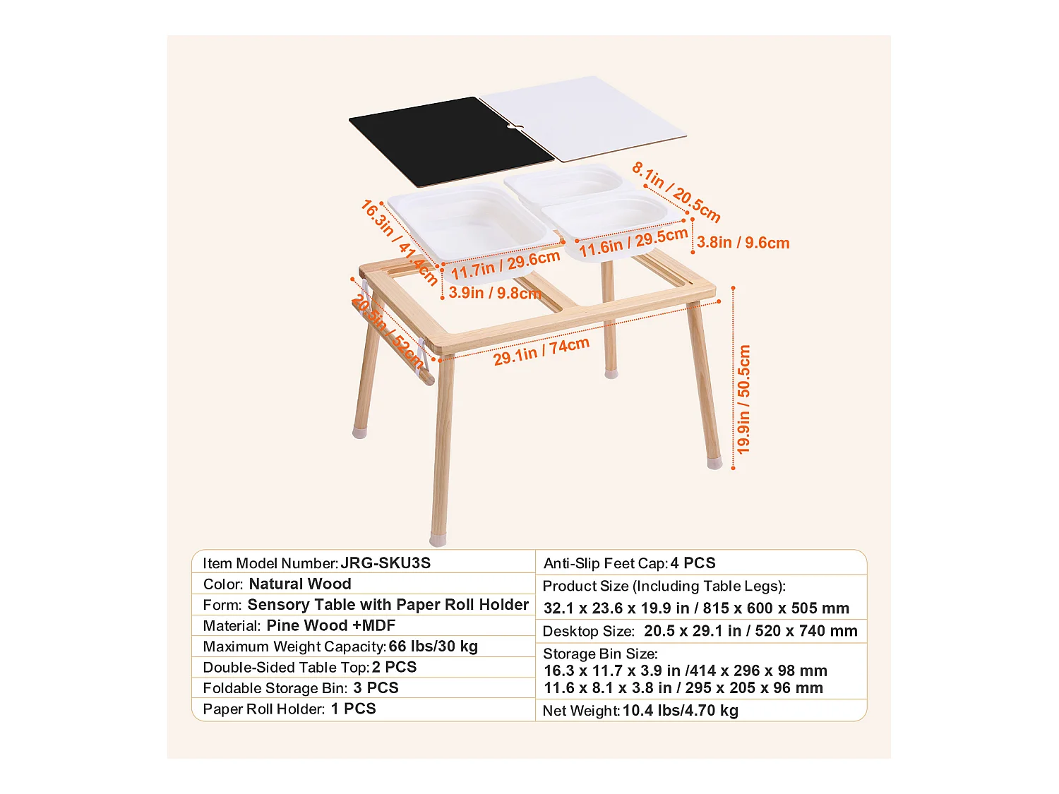 Table Sensorielle SucceBuy pour Enfants avec Extras - Ensemble Complet avec Accessoires pour l'Éveil Sensoriel et le Jeu Créatif