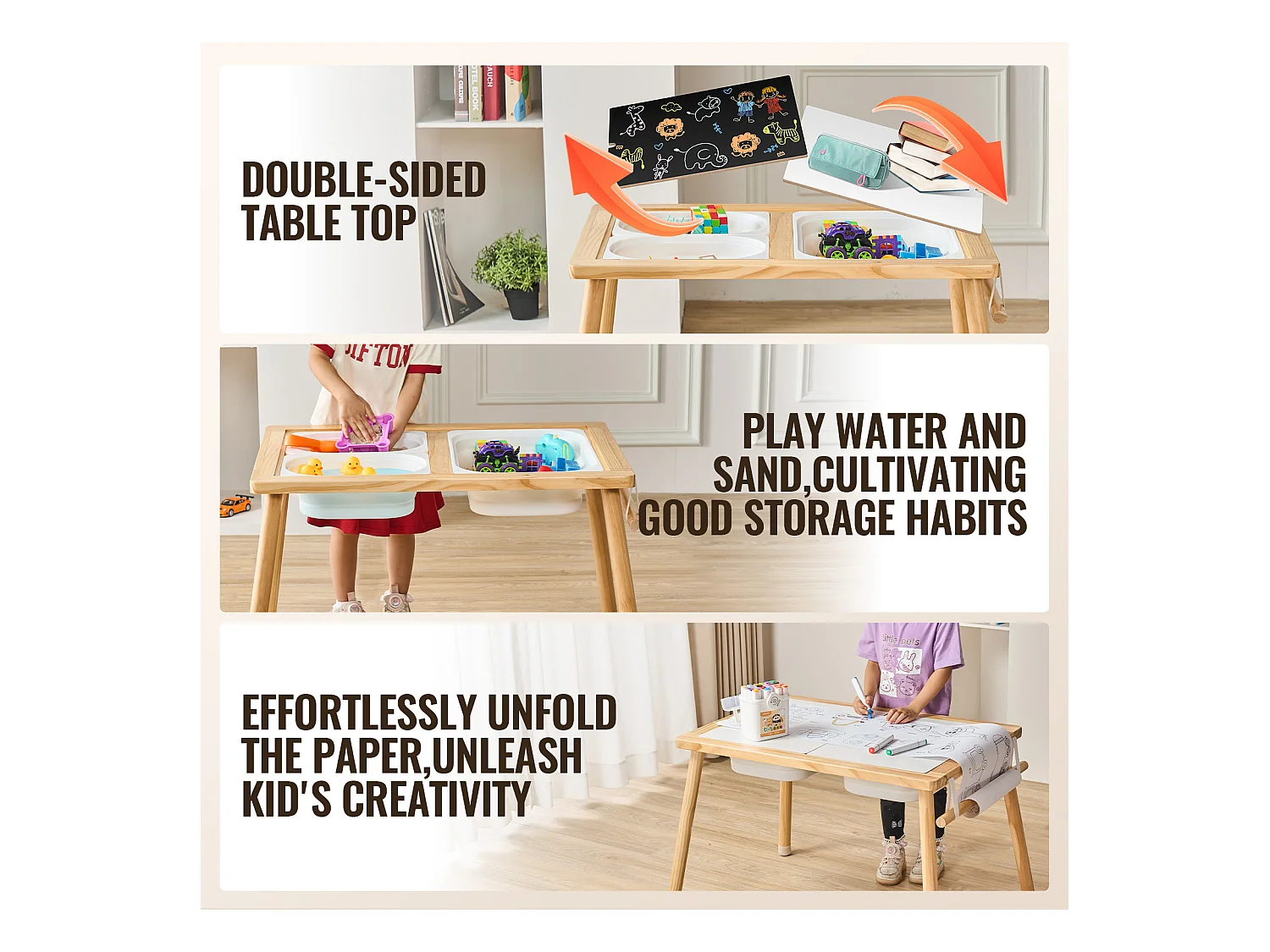 Table Sensorielle SucceBuy pour Enfants avec Extras - Ensemble Complet avec Accessoires pour l'Éveil Sensoriel et le Jeu Créatif