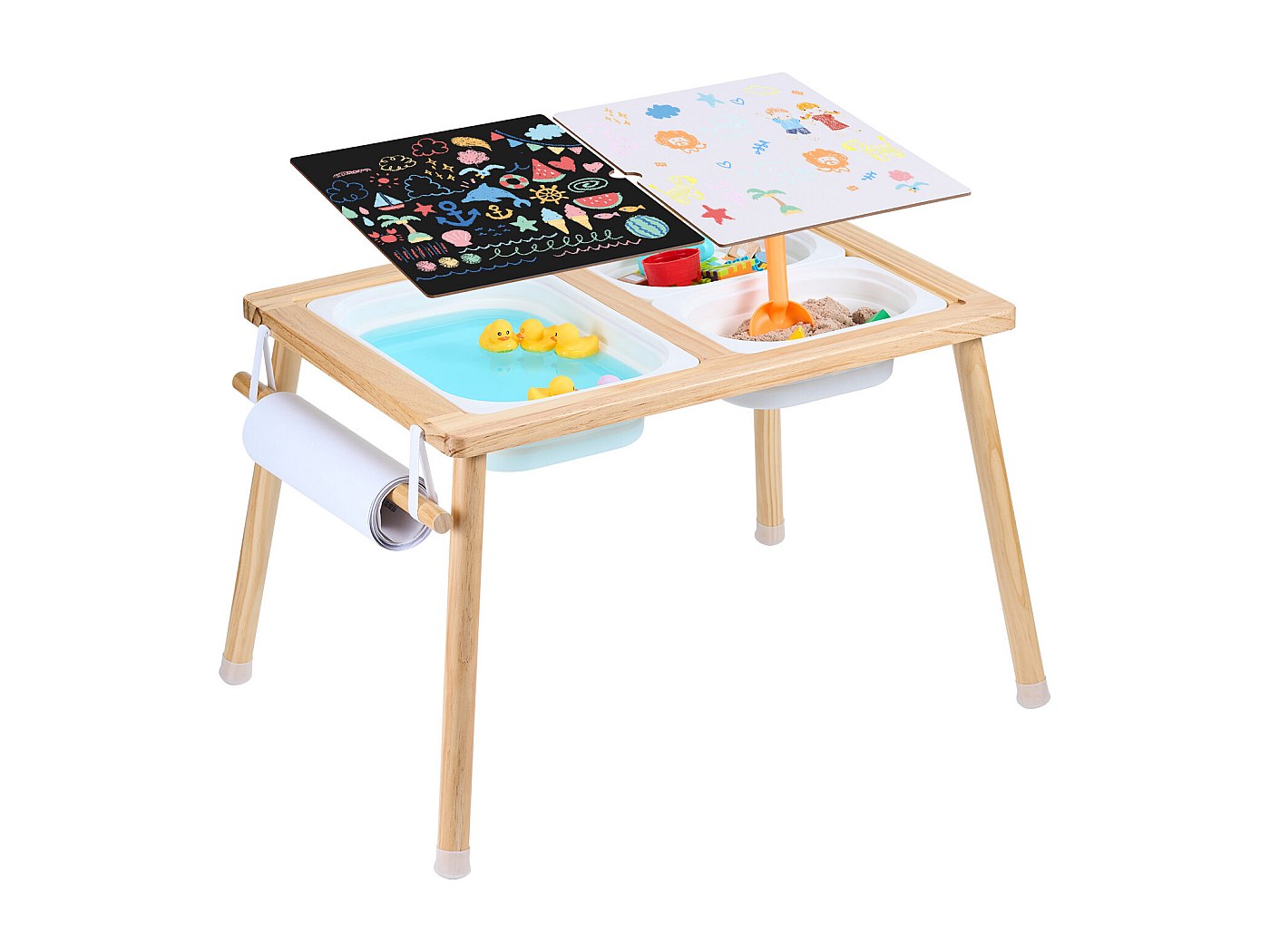 Bac à Sable Empilable – 38x25x9 Cm – Couvercle Sécurisé – Transport Facile – Bleu/vert – Pour Enfants