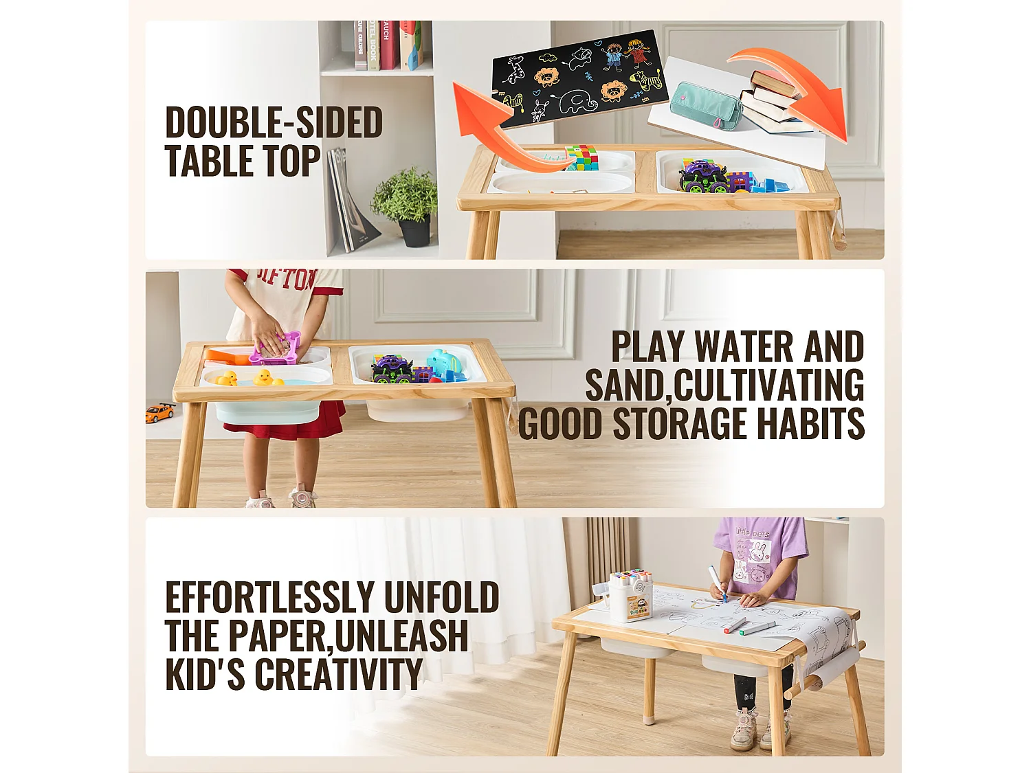 Table Sensorielle SucceBuy pour Enfants avec Extras - Ensemble Complet avec Accessoires pour l'Éveil Sensoriel et le Jeu Créatif