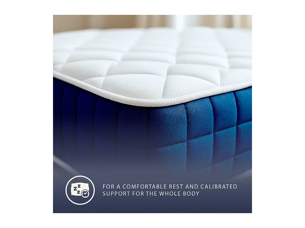 Matelas une place et demie 120 X 190 Ressorts ensachés et Memory Foam | Hauteur 30 cm | Hypoallergénique | Médical