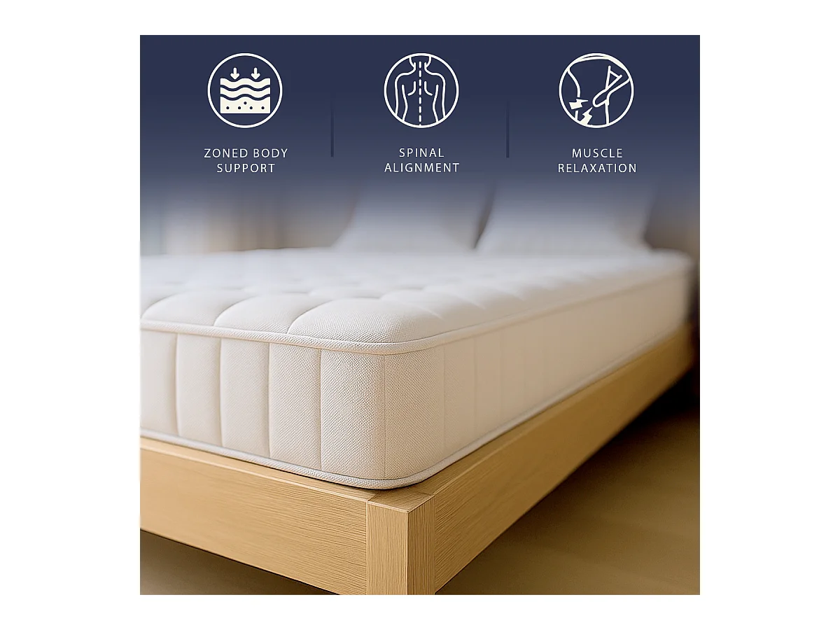 Matelas 120x200 ressorts ensachés + mémoire | H25 cm | Fabriqué en Italie
