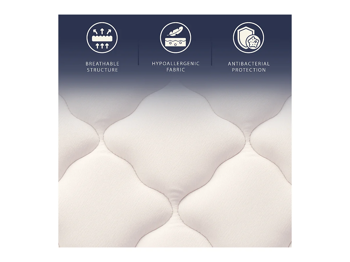 Matelas 120x200 ressorts ensachés + mémoire | H25 cm | Fabriqué en Italie