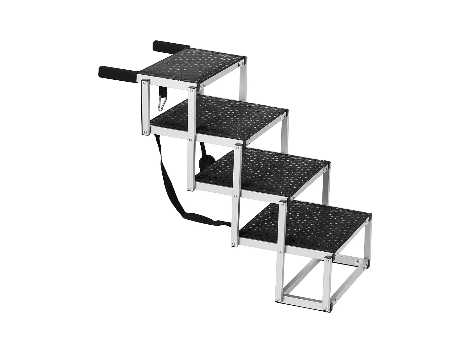 Escaliers pour Chiens, SucceBuy Escalier pour Chien pour Voiture 4 Marches Pliable en Aluminium, Capacité de 68 kg