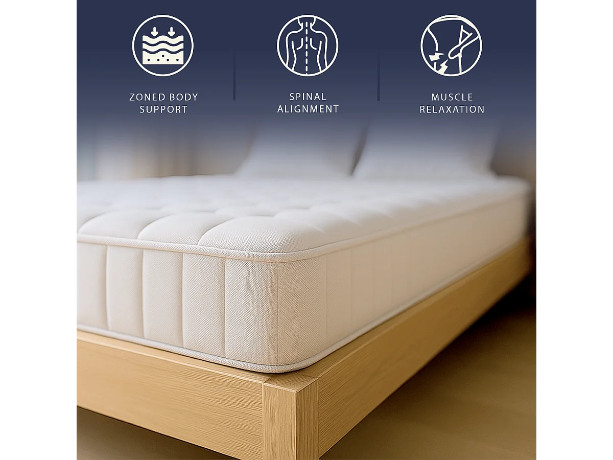 Matelas 120x190 ressorts ensachés + mémoire | H25 cm | Fabriqué en Italie