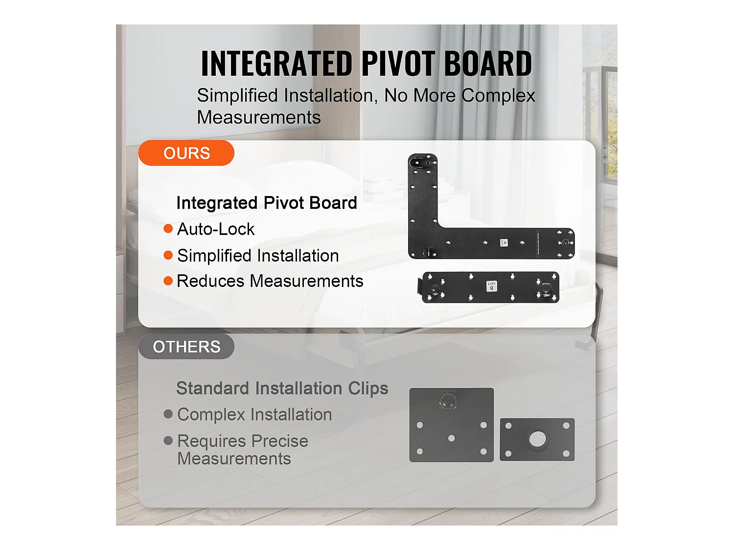 Kit de Lit Escamotable SucceBuy, Taille Double, Matériel de Lit Mural Vertical à Monter Soi-Même, Pliable