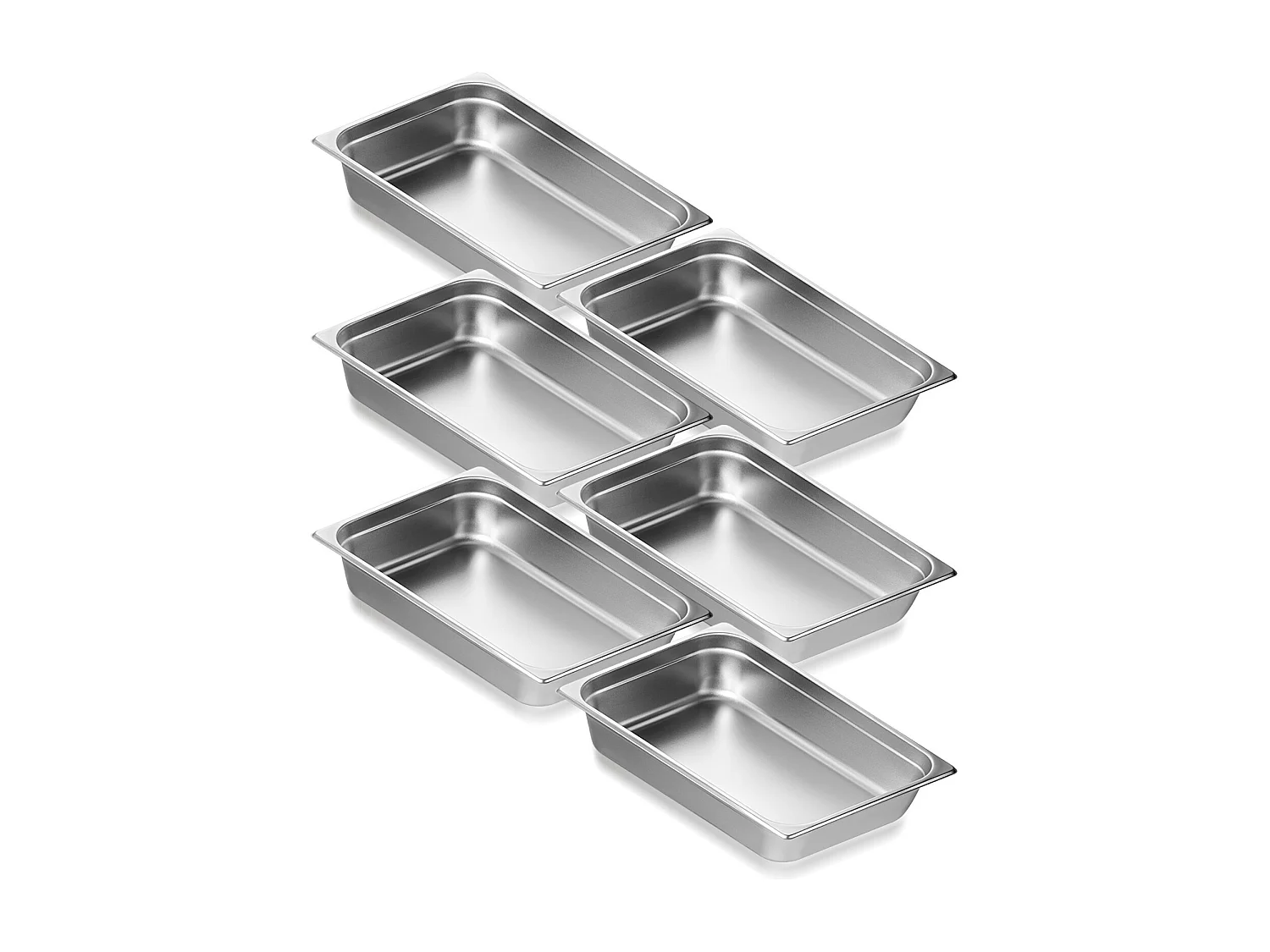 Kotły Parowe SucceBuy dla Hoteli, Set z 6 Sztuk, z Stali Nierdzewnej, Głębokość 10 cm