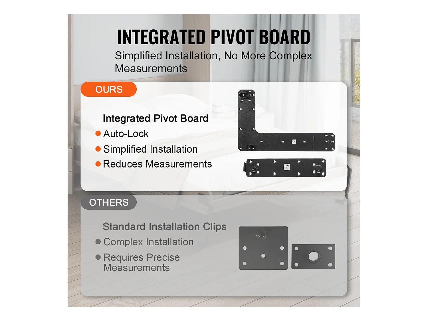 Kit de Lit Escamotable SucceBuy, Full Size Vertical DIY Hardware Pliable, Gain de Place pour la Chambre d'Amis