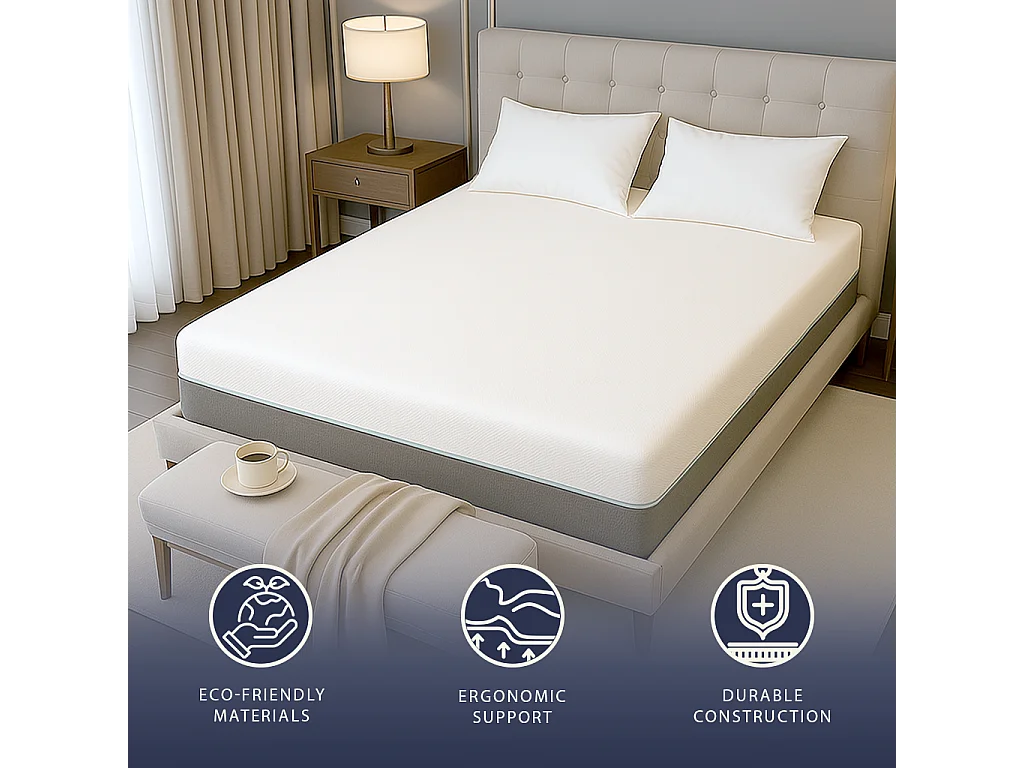 Matelas simple 80x190 mousse mémoire Breeze & ressorts | H 25 cm | Certif. médical classe 1 | Déhoussable