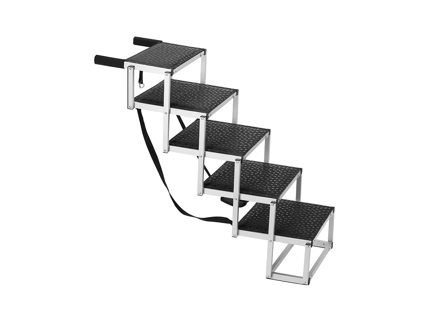 Schody dla Psa, SucceBuy Schody dla Psa do Samochodu 5 Stopni Składane 68 kg Aluminium