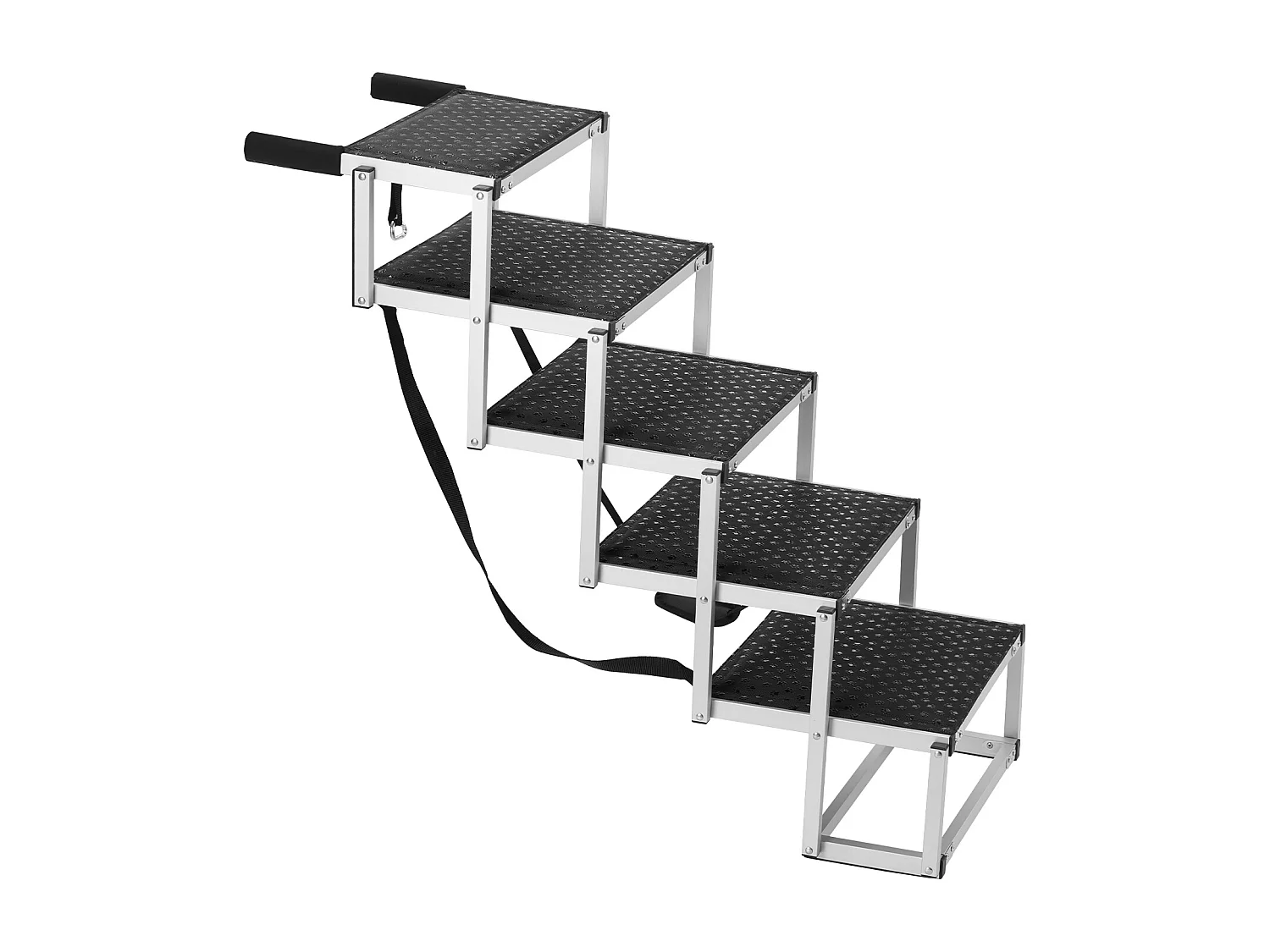 Hondentrap, SucceBuy Hondentrap voor Auto's 5 Treden Opvouwbaar 68 kg Aluminium