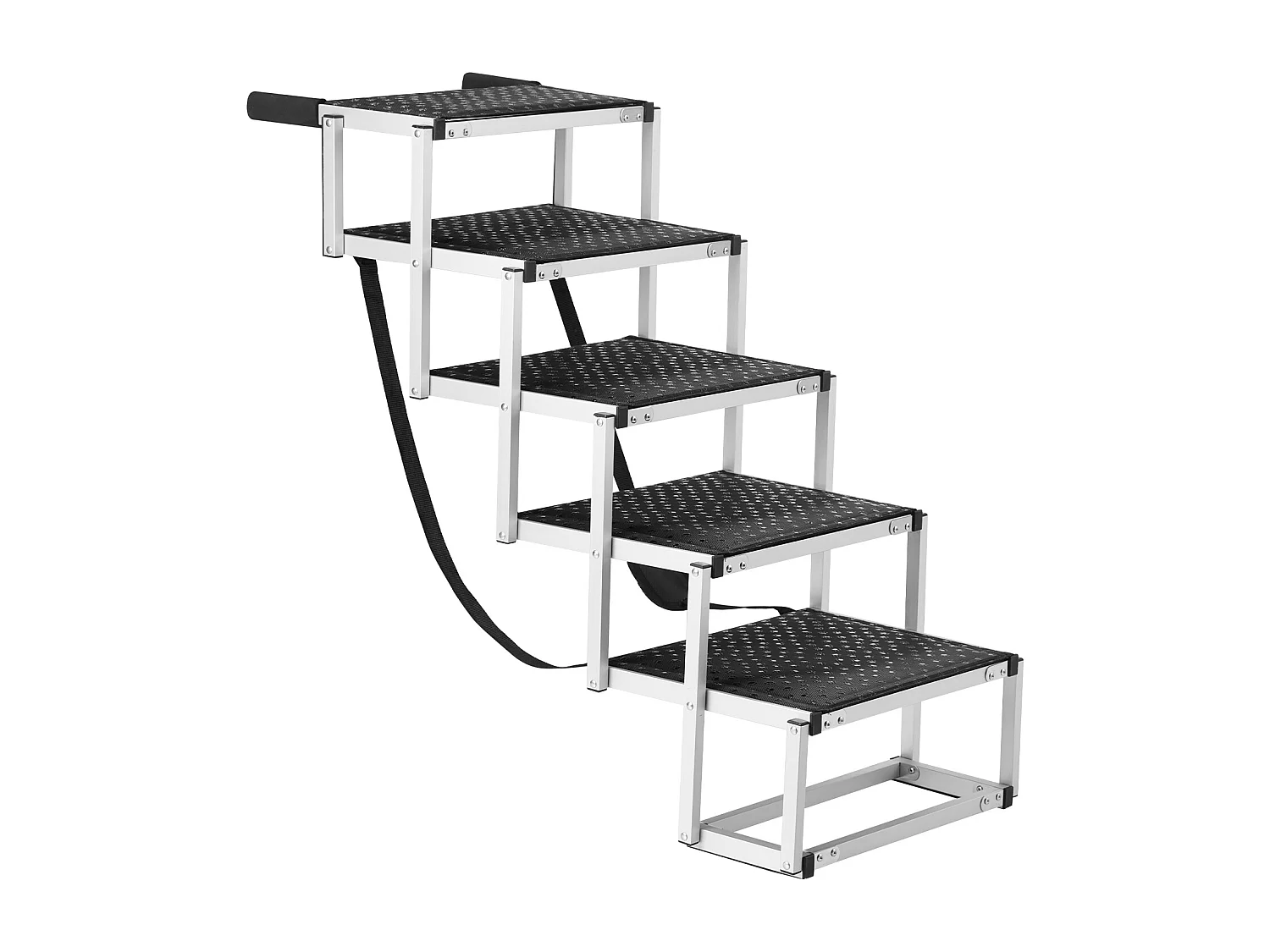 Hondentrap, SucceBuy Hondentrap voor Auto's 5 Treden Opvouwbaar 68 kg Aluminium