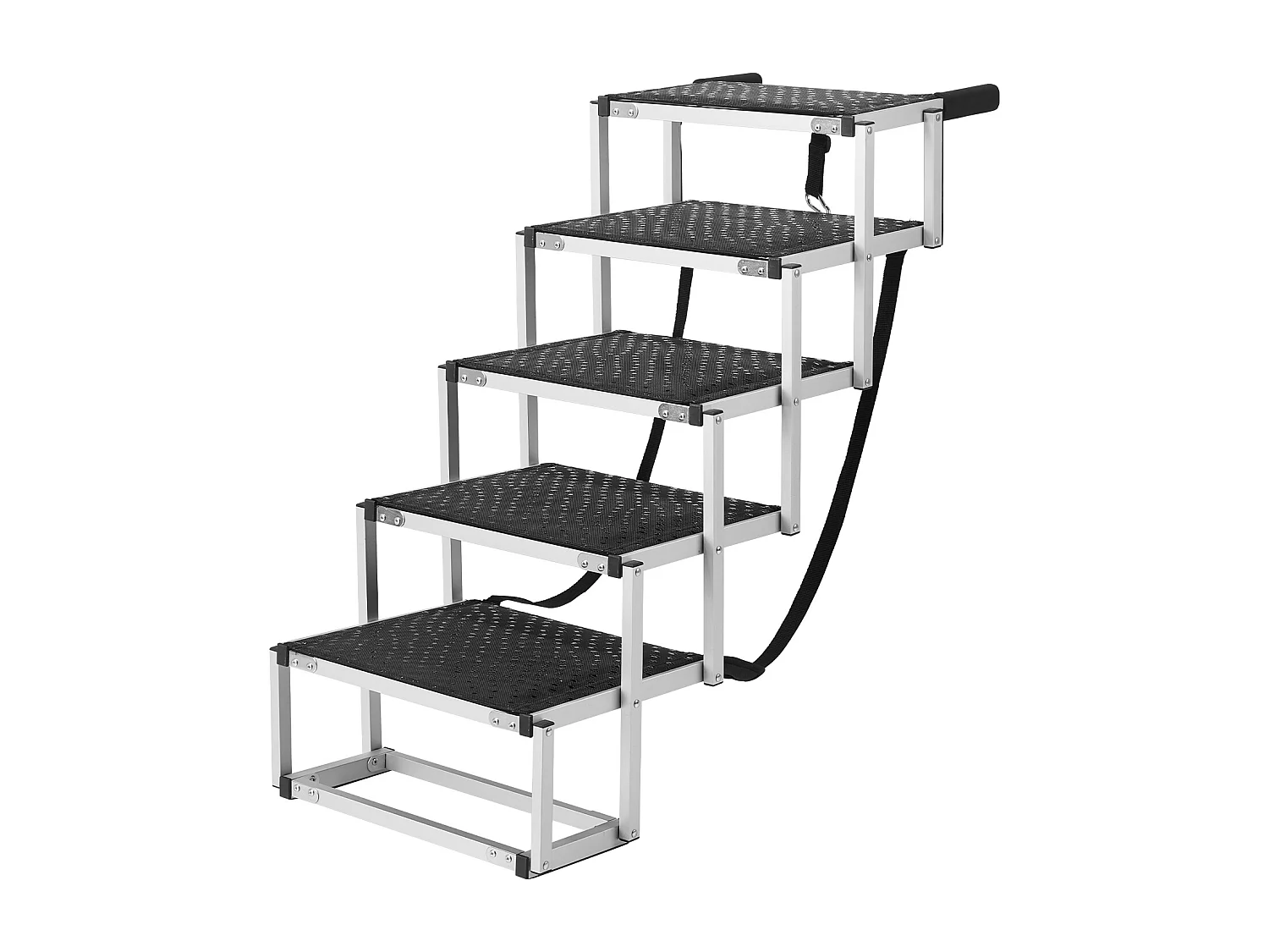 Hondentrap, SucceBuy Hondentrap voor Auto's 5 Treden Opvouwbaar 68 kg Aluminium