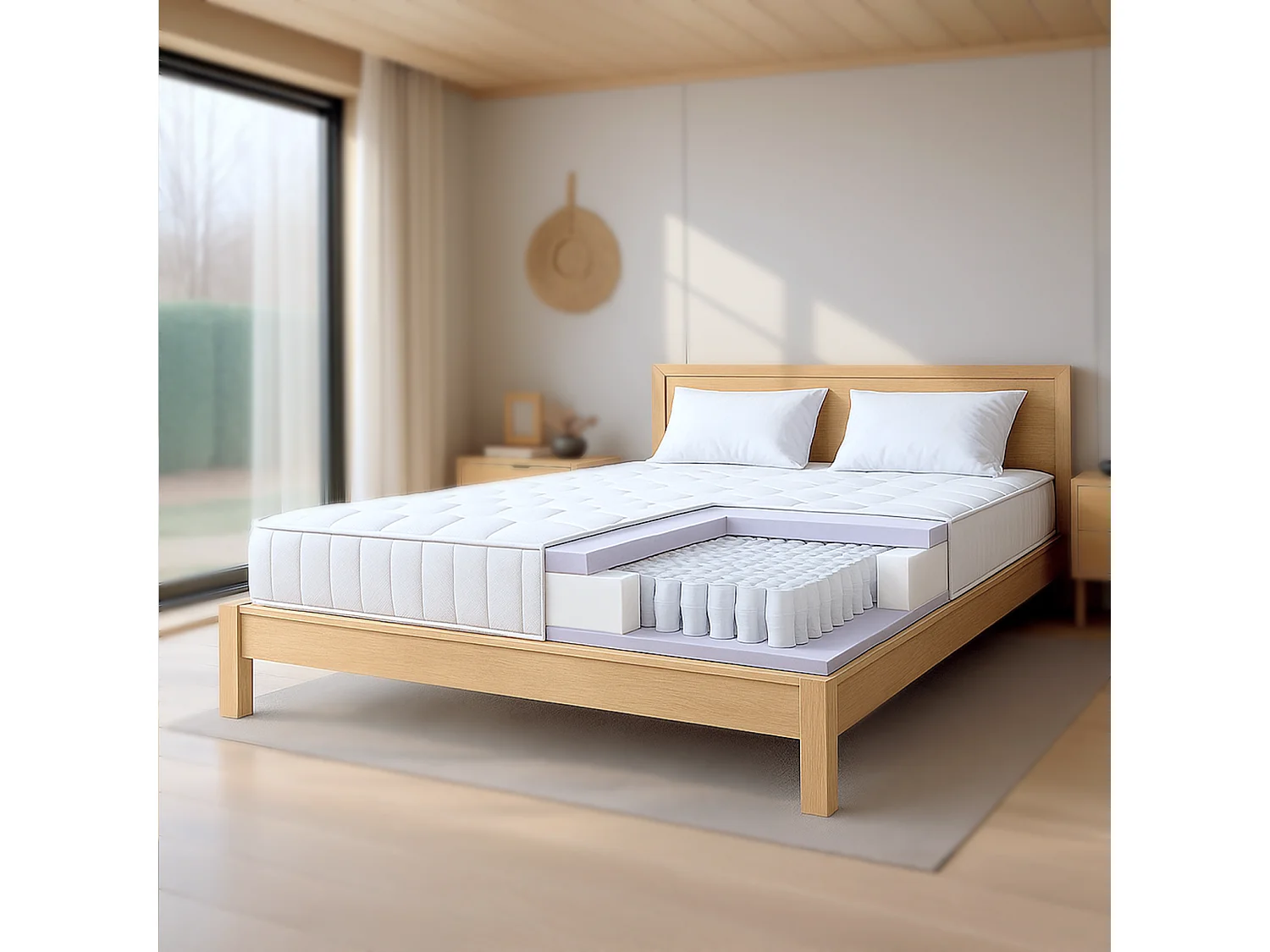 Materasso 180x200 molle insacchettate + memory | H25 cm | Made in Italy