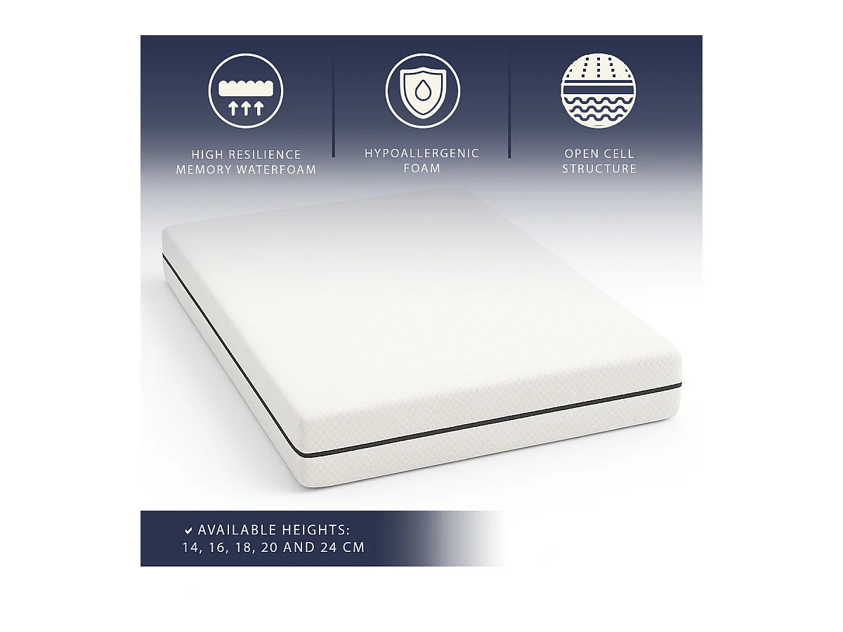 Materac pojedynczy 90x200 Breeze Memory i sprężyny kieszeniowe | Wys. 25 cm | Wyrób medyczny kl.1 | Pokrowiec zdejmowany