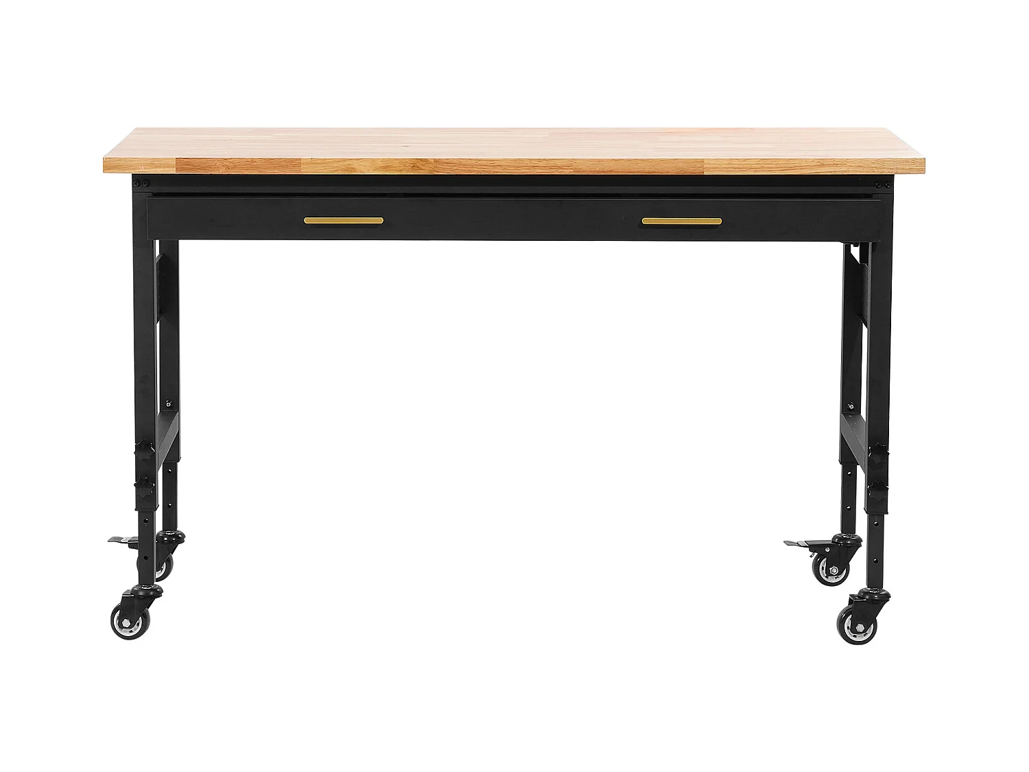 Tavolo di Lavoro Regolabile SucceBuy a Ruote, 152 cm, con presa di corrente e Cassetto