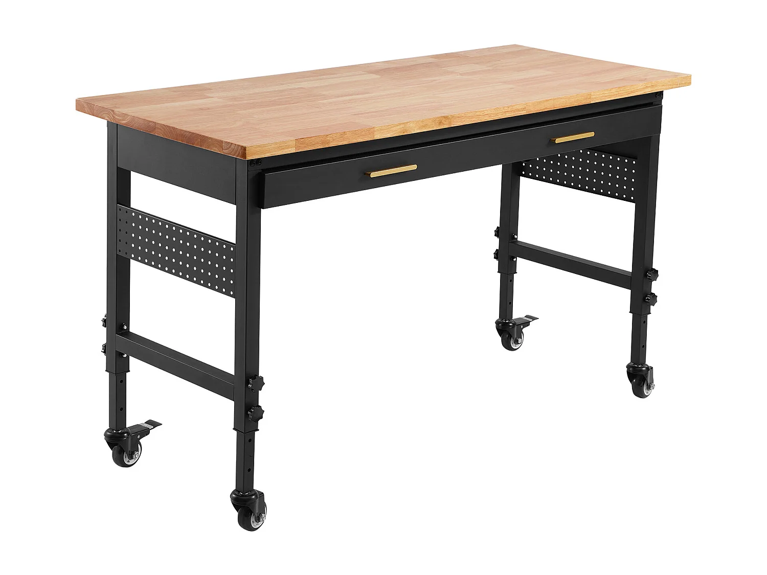 Verstellbarer Rollenarbeitsstisch SucceBuy, 152 cm, mit Steckdose und Schublade, für Büro, Haus, Garage