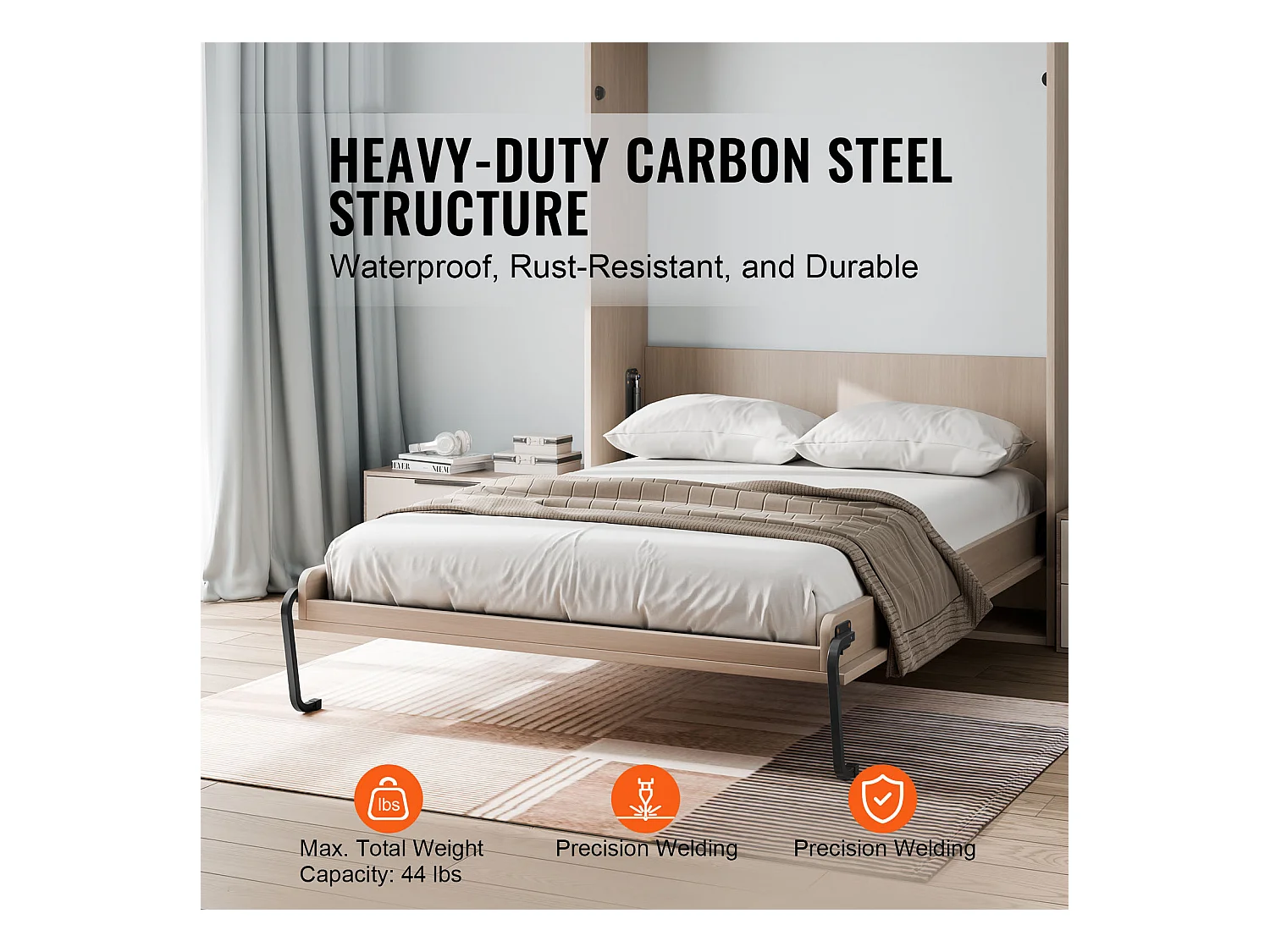 Kit de Lit Escamotable SucceBuy, Taille Double, Matériel de Lit Mural de Luxe à Faire Soi-Même, Pliable, Gain de Place pour la Chambre d'Amis