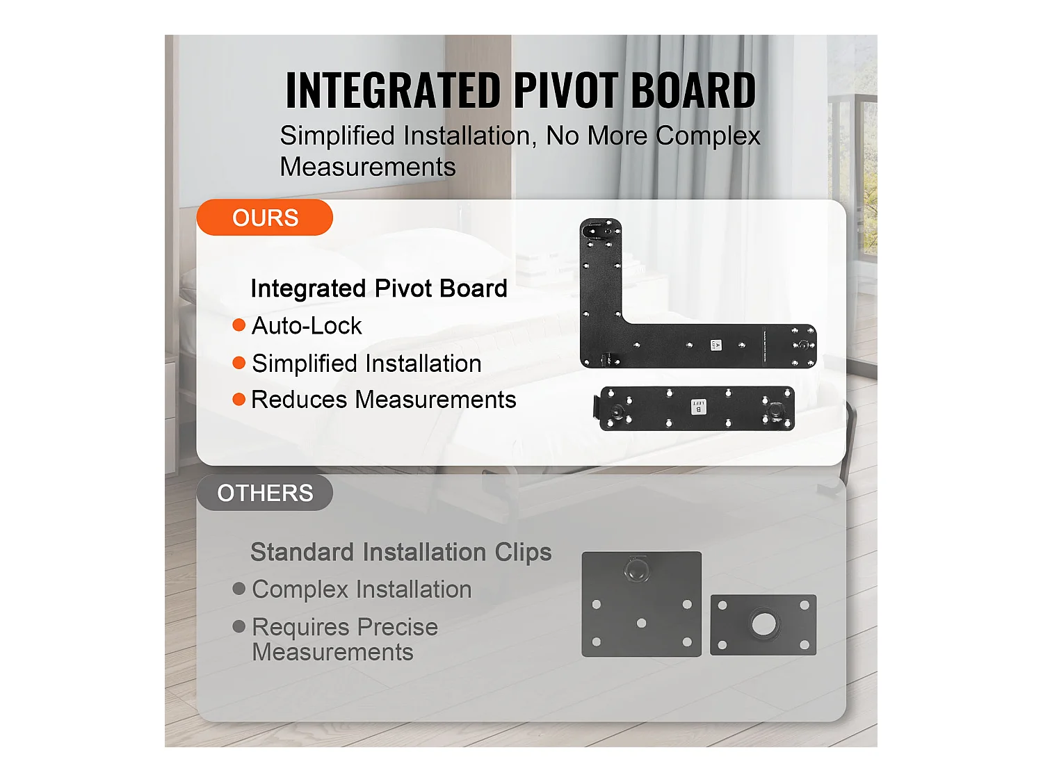 Kit de Lit Escamotable SucceBuy, Taille Double, Matériel de Lit Mural de Luxe à Faire Soi-Même, Pliable, Gain de Place pour la Chambre d'Amis