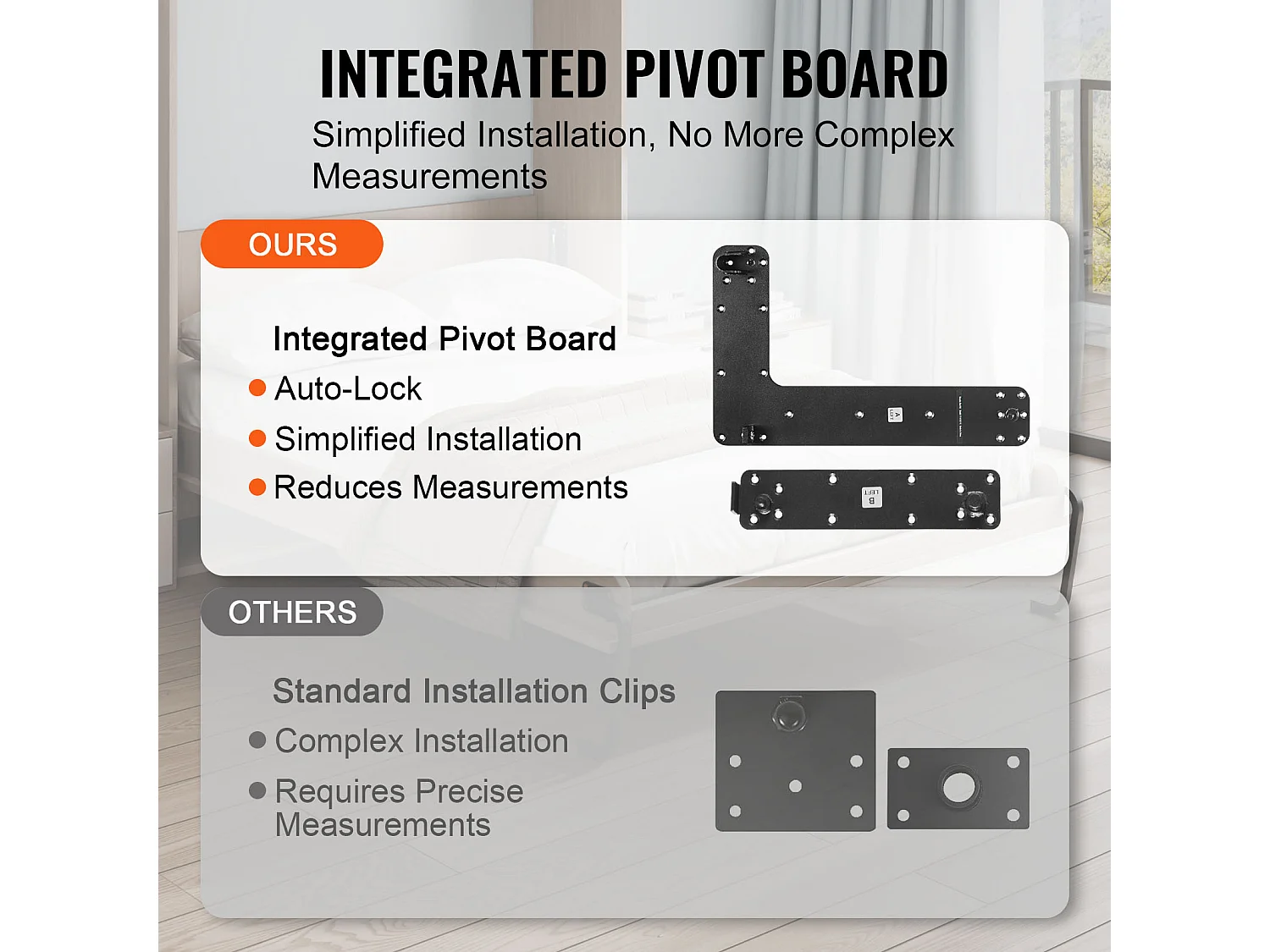 Kit Letto Rialzabile SucceBuy, Taglia Matrimoniale, Struttura Letto Parete di Lusso Automontabile, Pieghevole