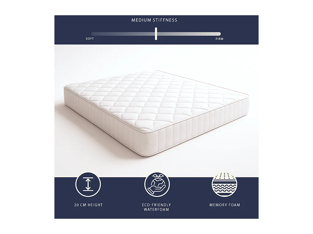 Nuri Pro | Matelas mémoire | 20 cm | Orthopédique & Ignifuge | Antiallergique | C1 | IT | 140x190