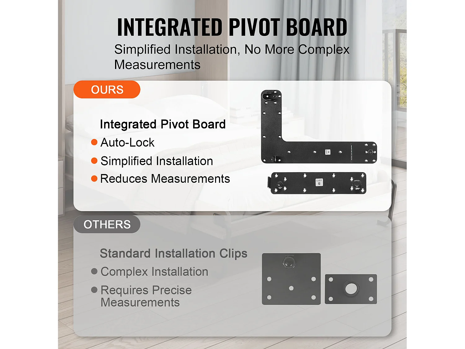 Kit Letto Rialzabile Completo SucceBuy, Struttura Letto Parete di Lusso Automontabile, Pieghevole