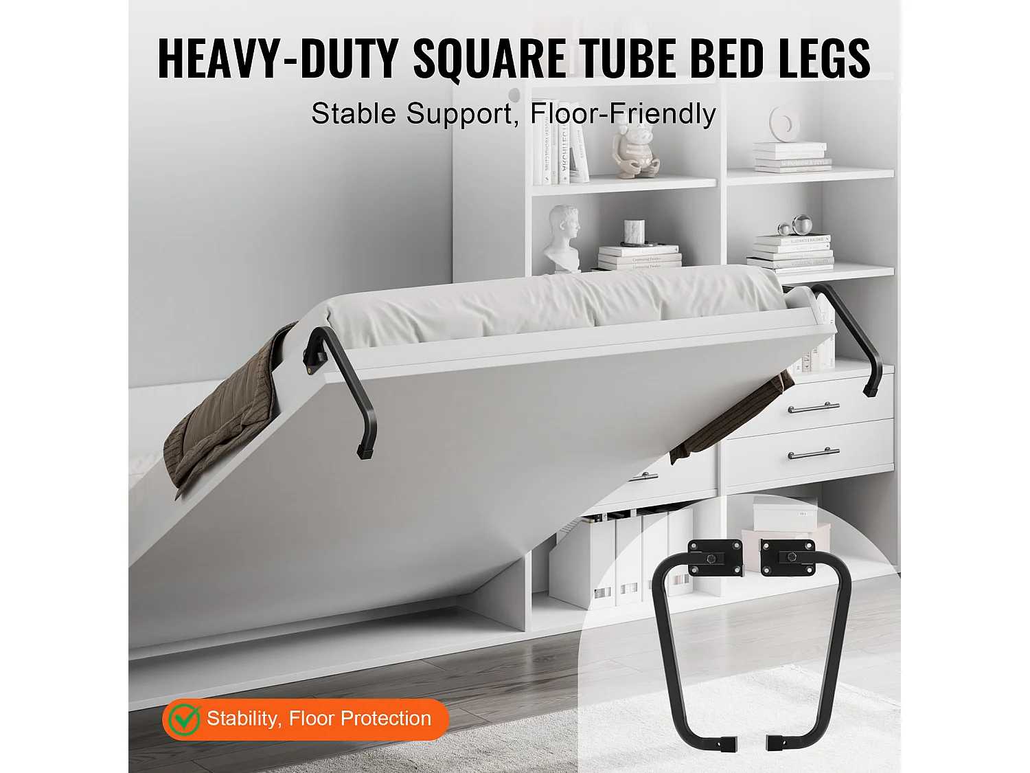 Kit Letto Rialzabile Completo SucceBuy, Struttura Letto Parete di Lusso Automontabile, Pieghevole