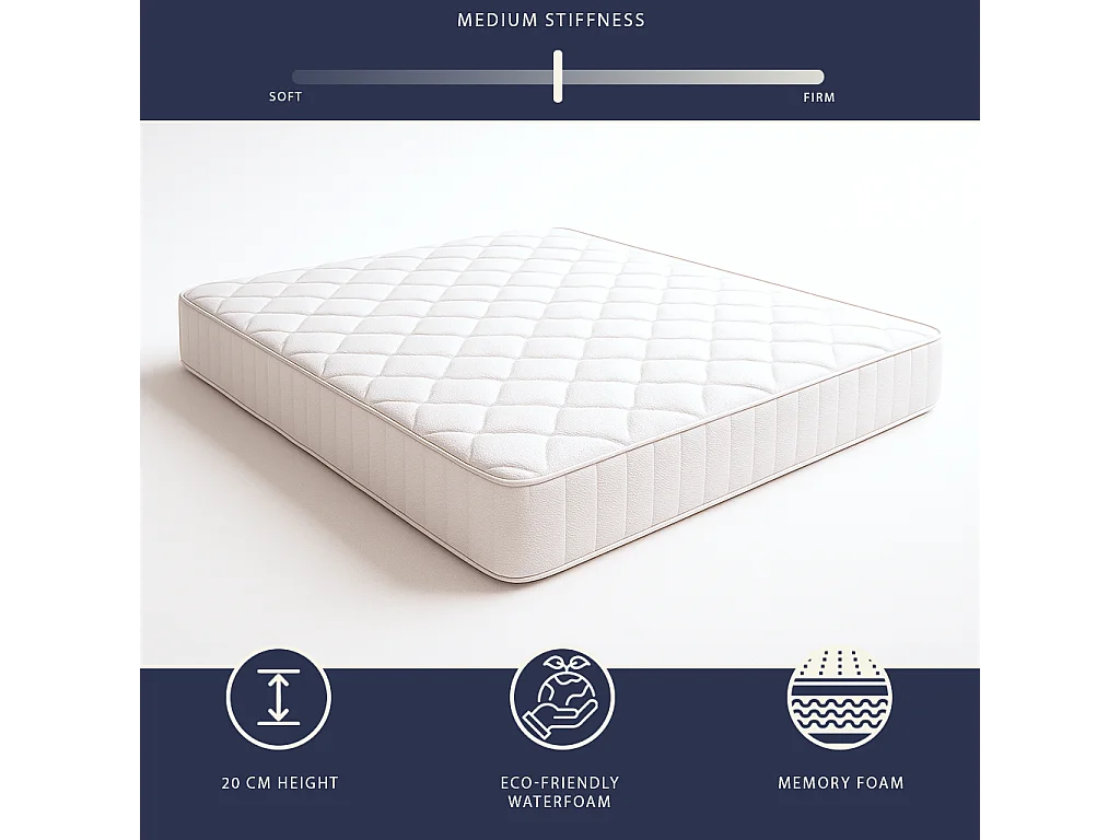 Nuri Pro | Matelas mémoire | 20 cm | Orthopédique & Ignifuge | Antiallergique | C1 | IT | 90x190