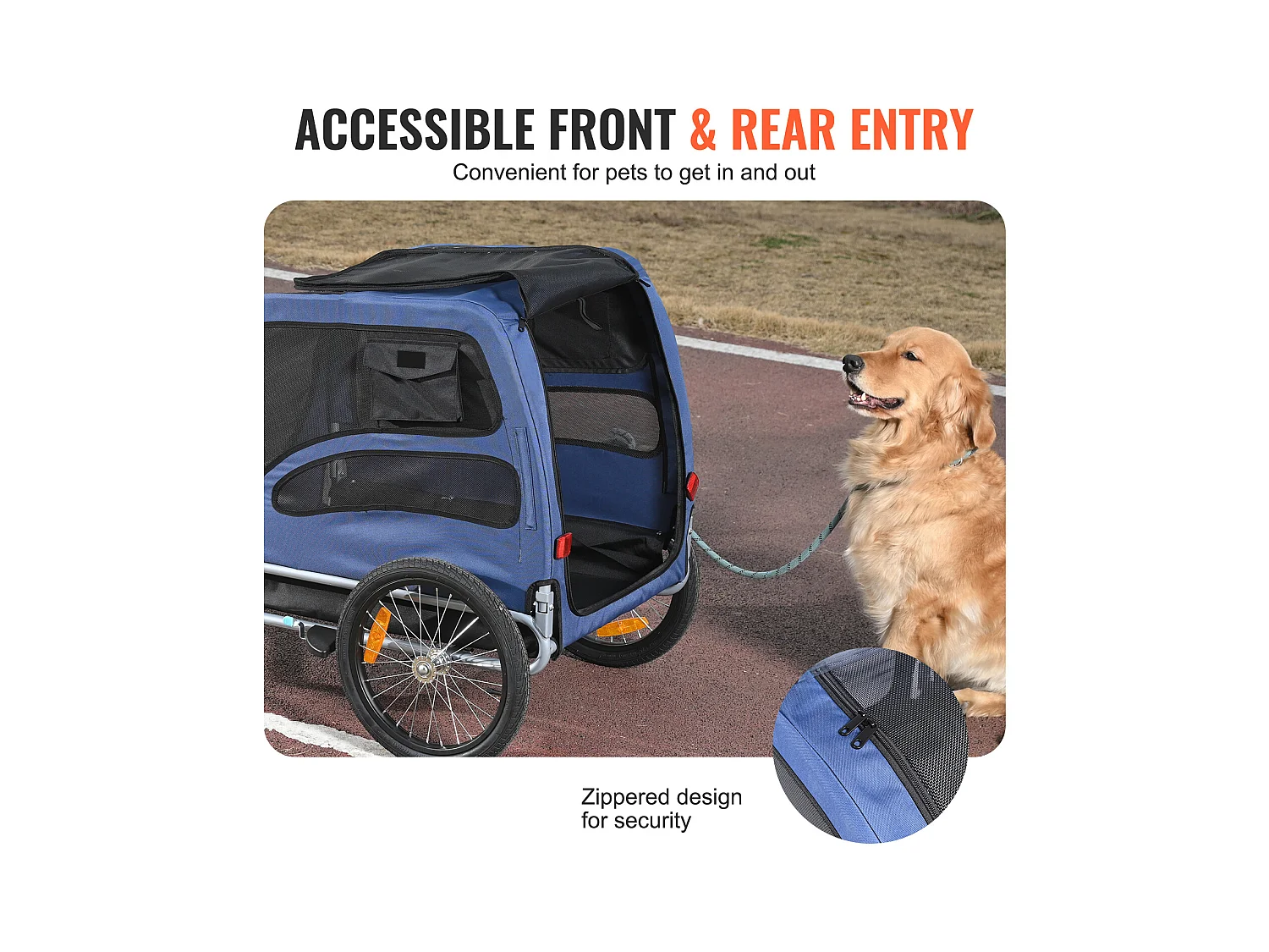 Przyczepy rowerowe dla Zwierząt Domowych SucceBuy, Noszacz Rowerowy dla Psów i Kotów, Nośność 45 kg, Stal Odporna na Wodę