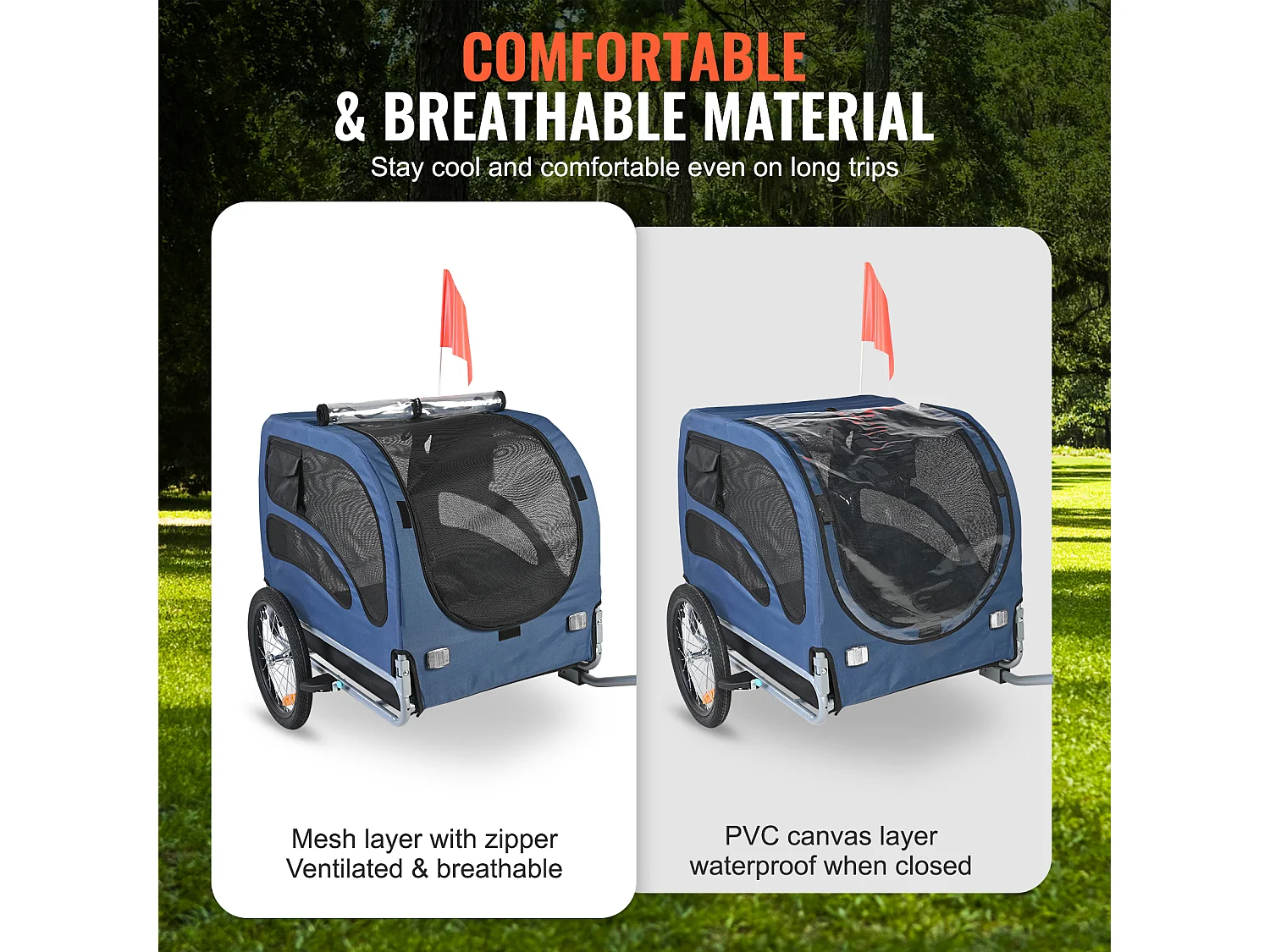 Remorque pour Vélo  pour Animaux de Compagnie SucceBuy, Porte-Vélo pour Chien et Chat, Charge de 45 kg, Acier Résistant à L'eau