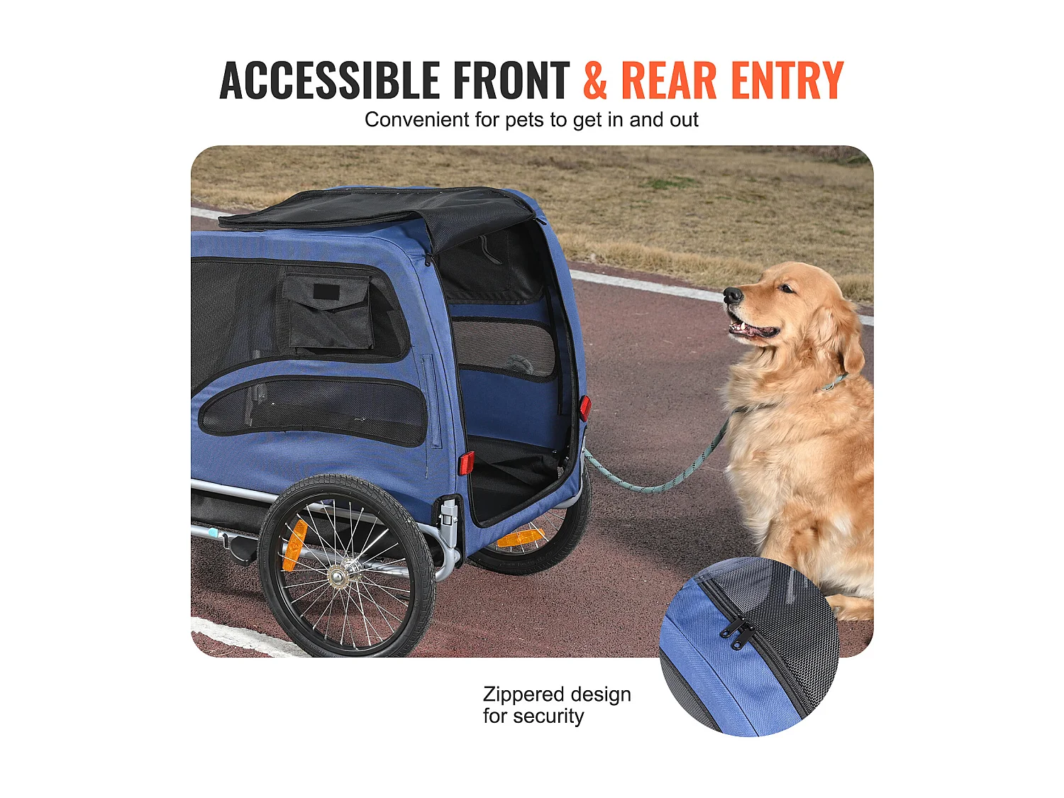 Remorque pour Vélo  pour Animaux de Compagnie SucceBuy, Porte-Vélo pour Chien et Chat, Charge de 45 kg, Acier Résistant à L'eau