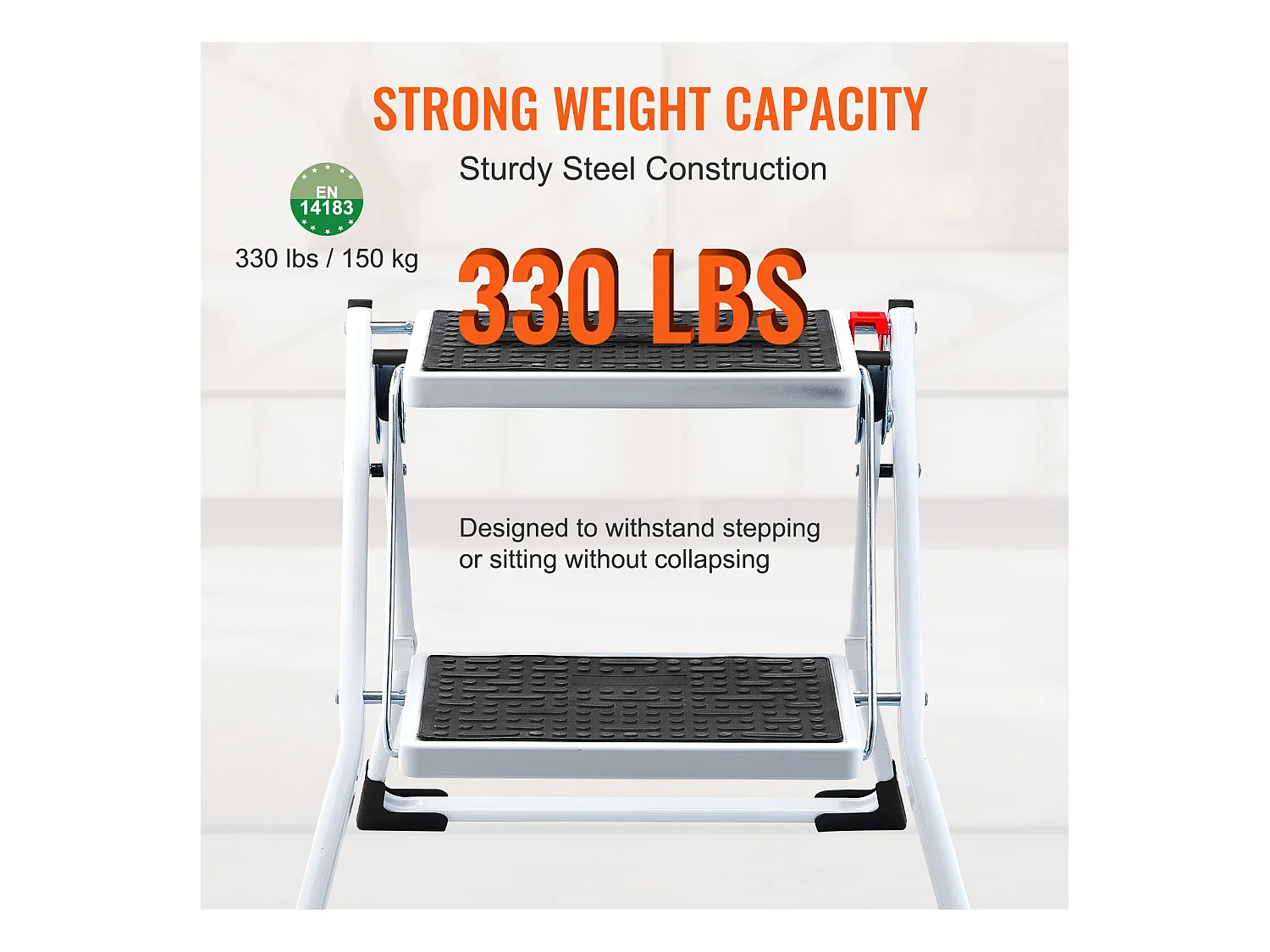 Escabeau-Escabeau SucceBuy 2 Marches Pliable 3 Hauteurs Réglables Charge Maximale 150 kg - Sécurisé et Stable pour les Travaux en Hauteur