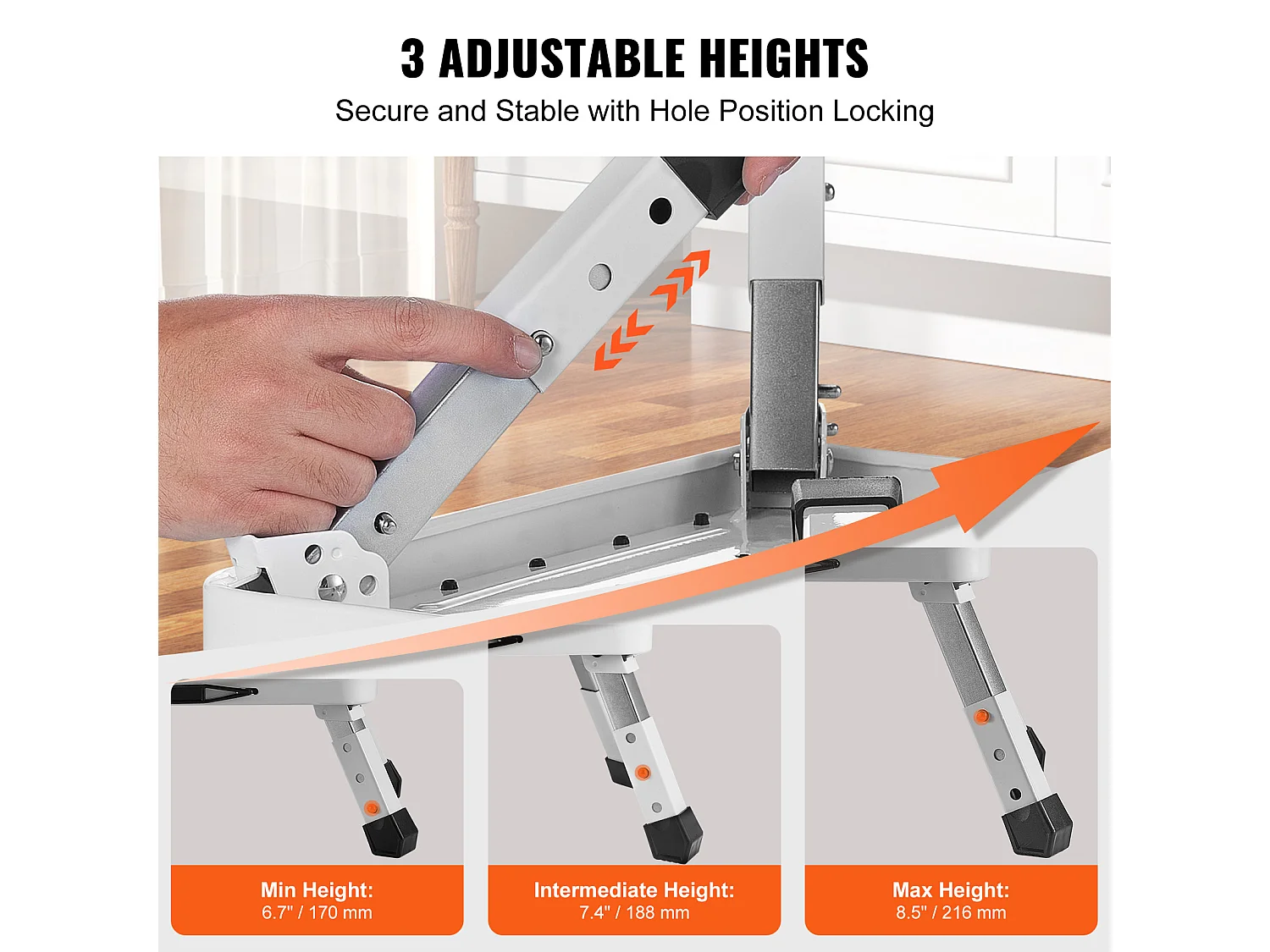 Scalette Pieghevoli SucceBuy, Carico Massimo di 150 kg, 3 Altezze Regolabili per la Casa