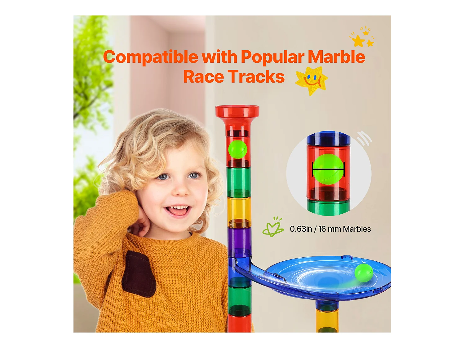 Circuit à Billes SucceBuy, 110 Pièces, 30 Billes, Jouet STEM pour Enfants de 3 Ans et Plus