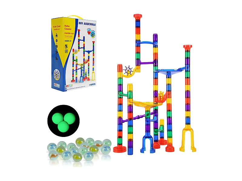 Circuito a Bille SucceBuy, 110 Pezzi, 30 Bille, Gioco STEM per Bambini di 3 Anni e Più