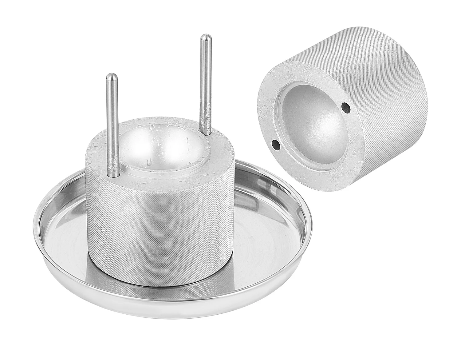 Machine à Glaçons SucceBuy 61 mm, Presse à Glaçons en Aluminium Rond pour Whisky, Argent, pour Whisky, Bourbon, Cocktail, Argent