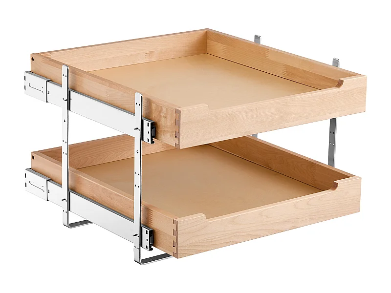 Organizzatore Armadio Scorrevoli SucceBuy 47 x 53 cm, 2 Livelli, Organizzatore armadio scorrevole regolabile in Legno