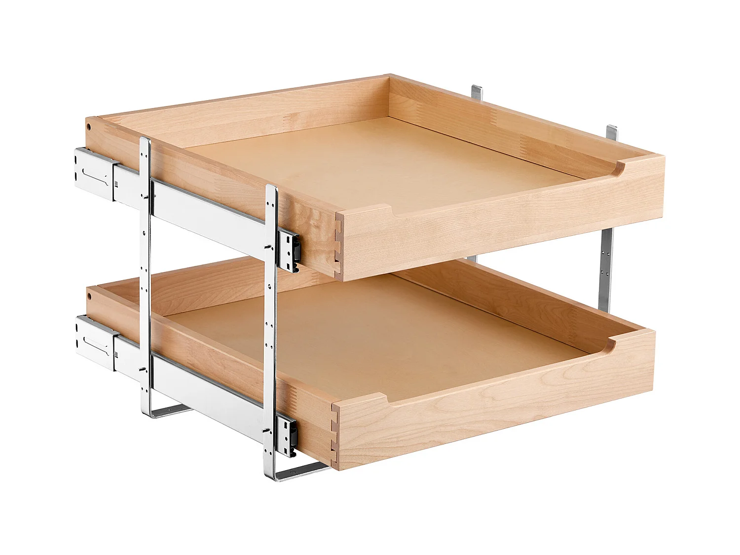 Organisateur d'Armoire Coulissant SucceBuy 47 x 53 cm, 2 Niveaux, Organisateur d'armoire coulissant réglable en Bois