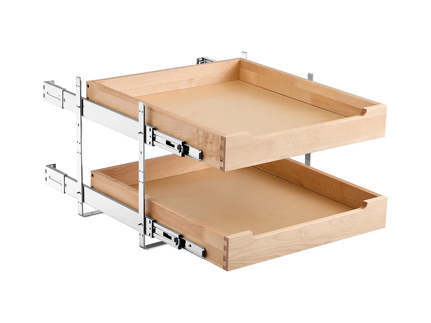 Organisateur d'Armoire Coulissant SucceBuy 47 x 53 cm, 2 Niveaux, Organisateur d'armoire coulissant réglable en Bois