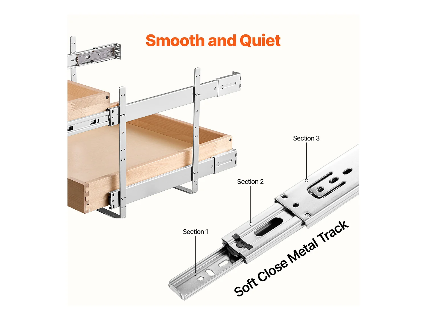 Organizador de Armario Deslizante SucceBuy 47 x 53 cm, 2 Niveles, Organizador de armario deslizante ajustable de Madera