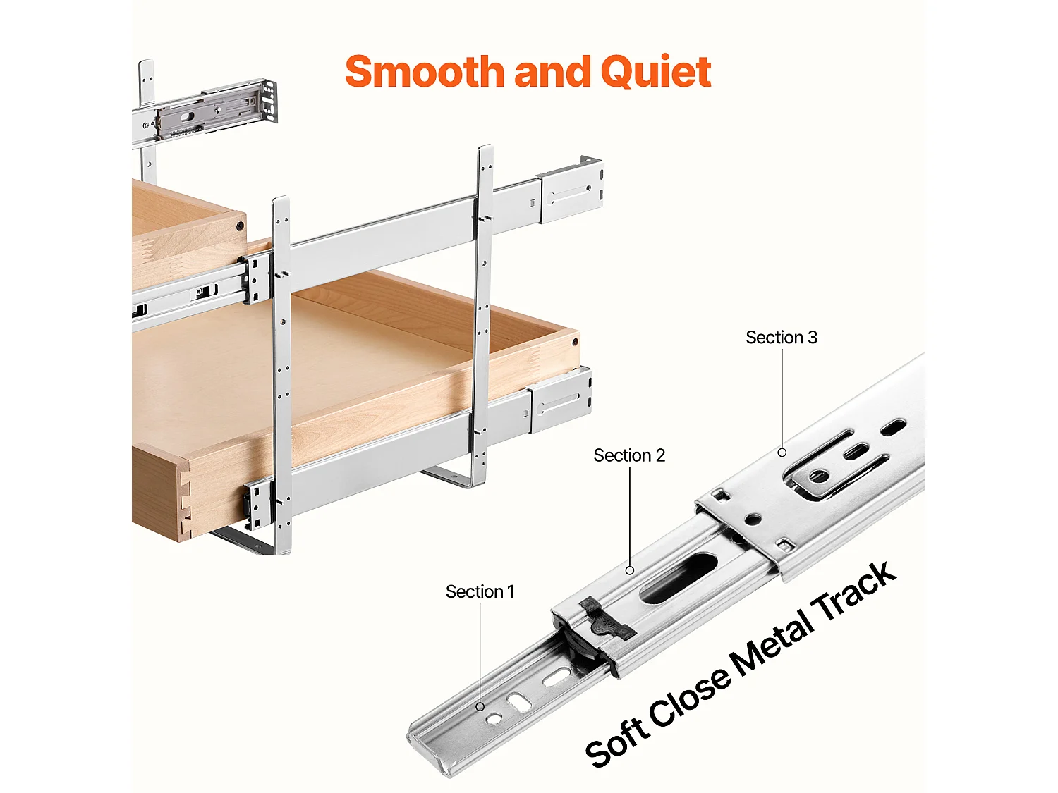 Organisateur d'Armoire Coulissant SucceBuy 47 x 53 cm, 2 Niveaux, Organisateur d'armoire coulissant réglable en Bois