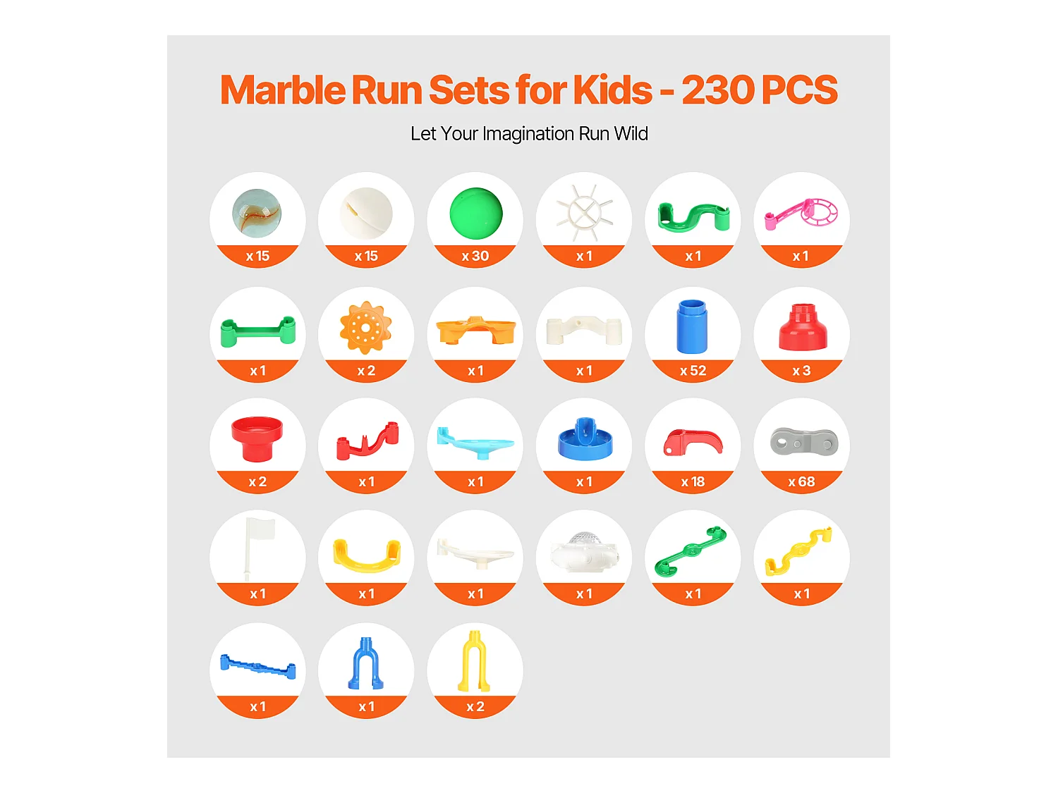 Circuit à Billes SucceBuy, 230 Pièces, Ascenseur Motorisé, Jeu de Labyrinthe Éducatif, Design Coloré