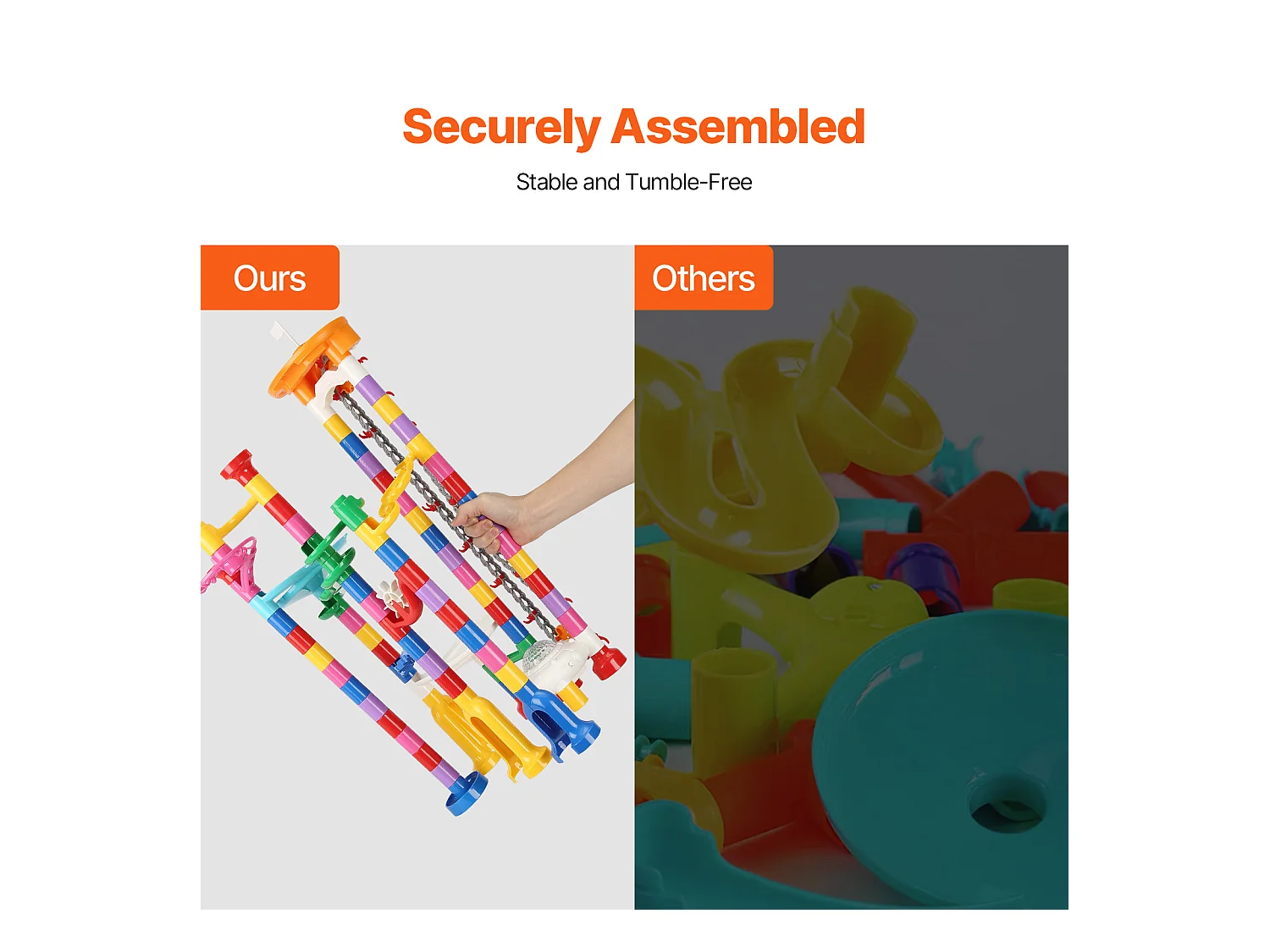Circuit à Billes SucceBuy, 230 Pièces, Ascenseur Motorisé, Jeu de Labyrinthe Éducatif, Design Coloré