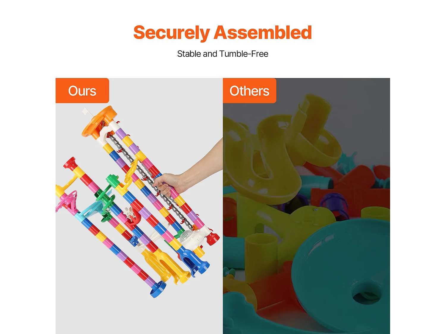 Circuit à Billes SucceBuy, 230 Pièces, Ascenseur Motorisé, Jeu de Labyrinthe Éducatif, Design Coloré