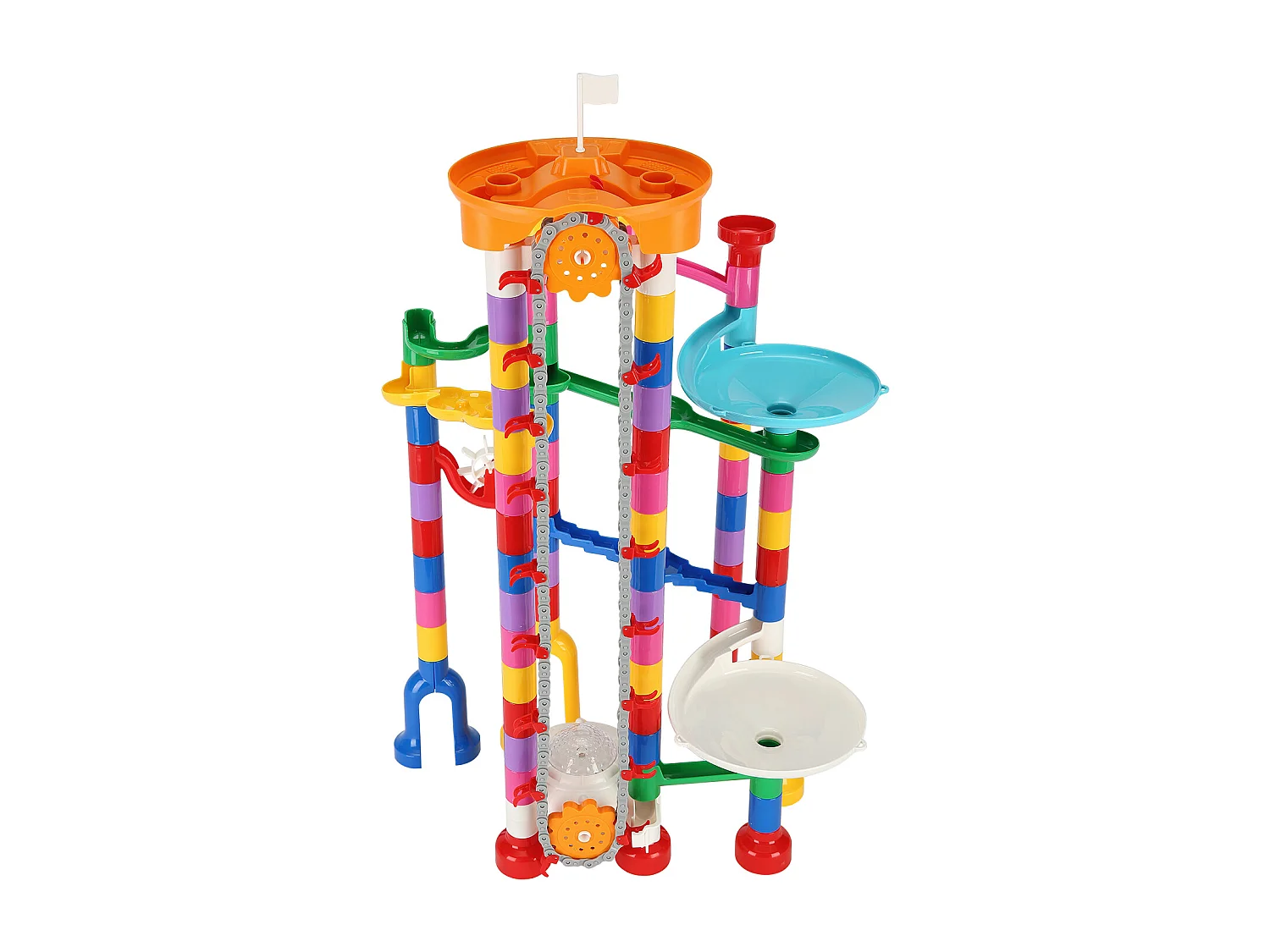 Circuit à Billes SucceBuy, 230 Pièces, Ascenseur Motorisé, Jeu de Labyrinthe Éducatif, Design Coloré