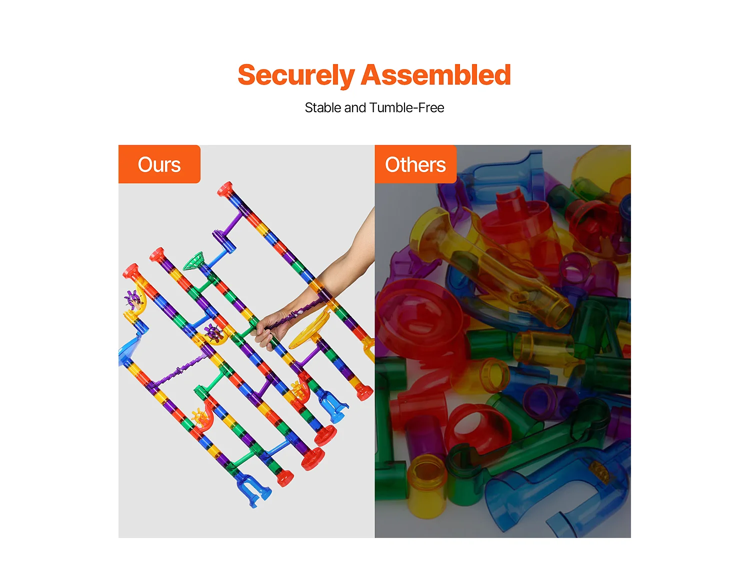 Circuit à Billes SucceBuy, 150 Pièces, 50 Billes, Jouet STEM, Blocs Éducatifs pour Enfants