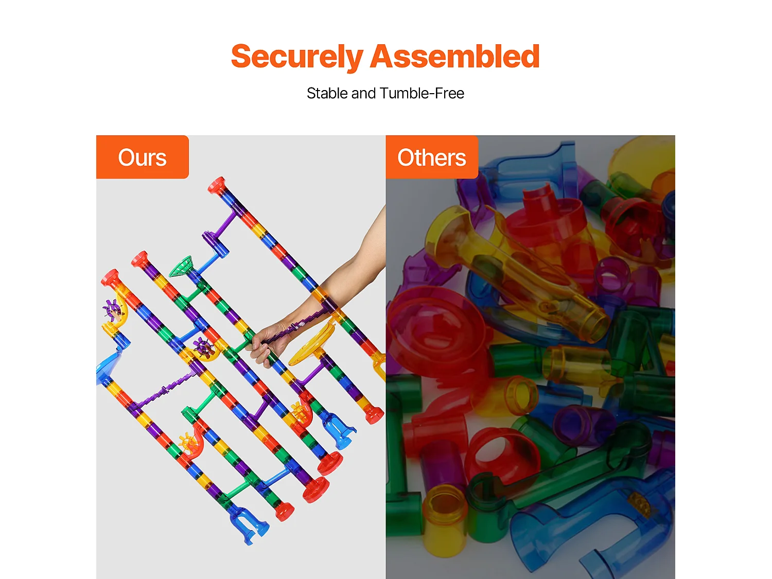 Kugelbahn SucceBuy, 150 Teile, 50 Kugeln, STEM-Spielzeug, Bildungsbausteine für Kinder