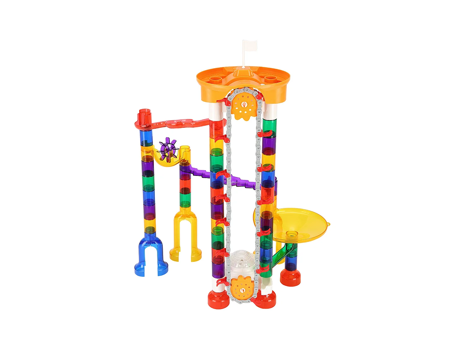 Circuit à Billes SucceBuy, 153 Pièces, 30 Billes en Plastique, Jouet STEM, Blocs Éducatifs pour Enfants