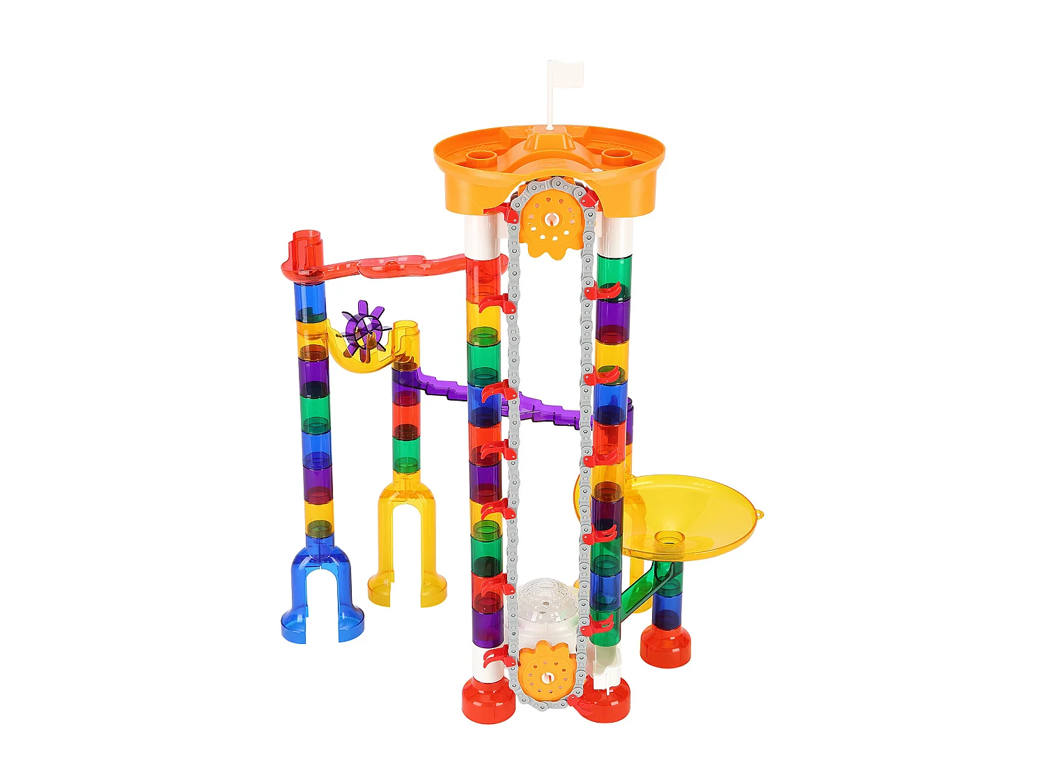 Circuit à Billes SucceBuy, 153 Pièces, 30 Billes en Plastique, Jouet STEM, Blocs Éducatifs pour Enfants